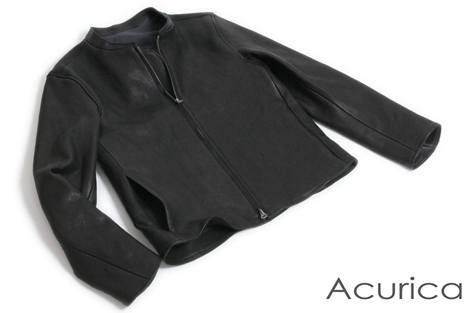 ACURICA (アクリカ) STANDARD MODEL ACME1006 【SINGLE BLOUSON/MEN'S】 シングルレザージャケット  (Black)