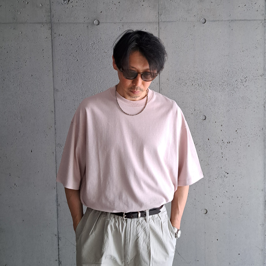 alvana (アルヴァナ) ACS-C001 [ 空防 S/S TEE SHIRTS ] 空紡天竺 ショートスリーブ クルーネック TEE シャツ   (LEAF PINK)