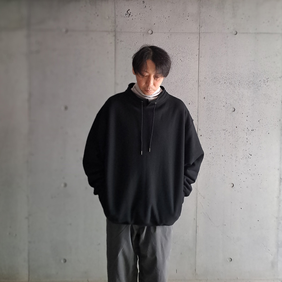 alvana (アルヴァナ) AFW-25021 [ STAND COLLAR SWEAT (HEAVY URAKE) ] スタンドカラースウェット (BLACK)