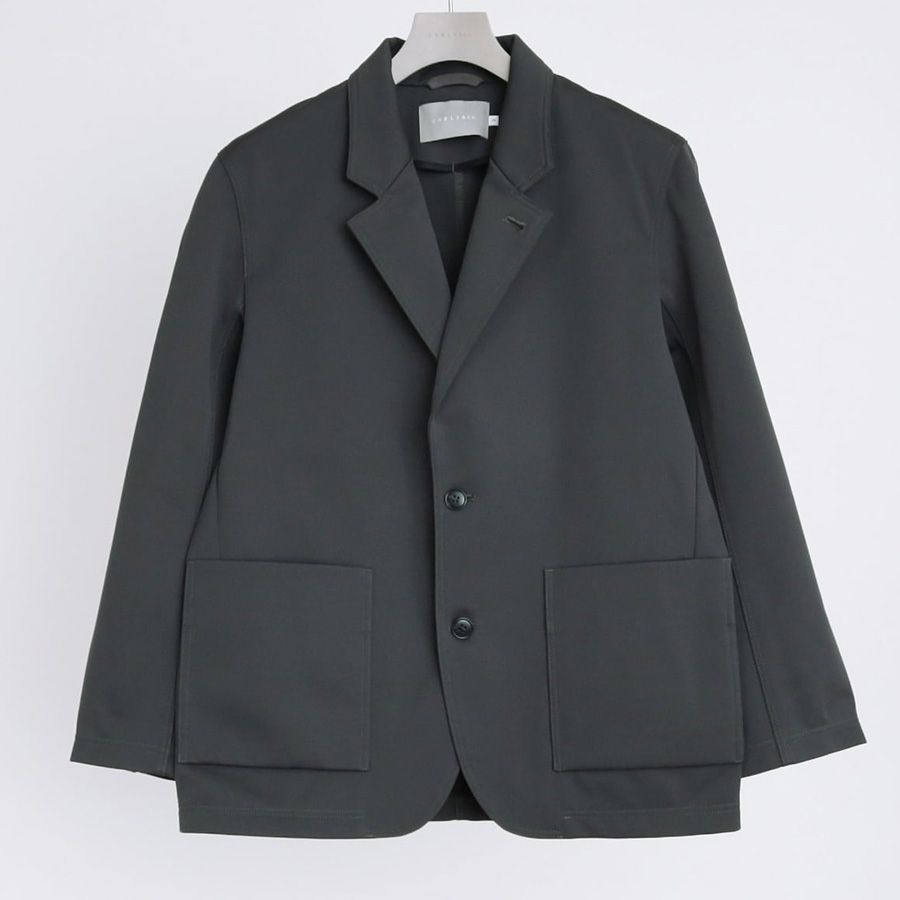 CURLY / CURLY& Co. (カーリー) 243-530811 [ SOLID DOUBLE-KNIT JACKET ] TEXBRIDダンボールニット 2Bジャケット (BLACK) (CHARCOAL)