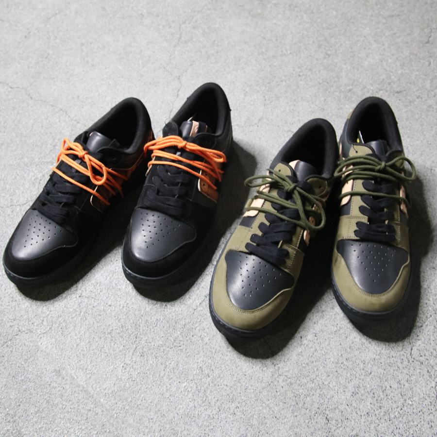 DUSK STUDIO (ダスク スタジオ) [DS-010] Odonata / COAT SNEAKER/ VIBRAM MORFLEX SOLE  (BLACK/KHAKI) (BLACK/DORO)