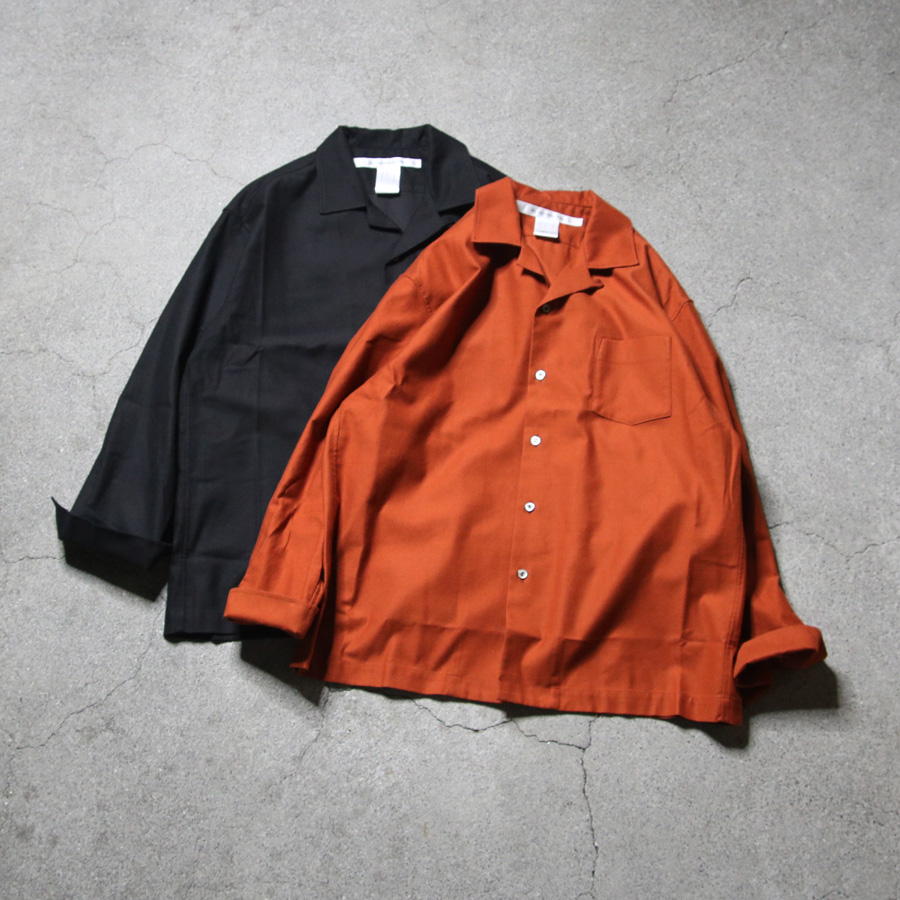 EEL PRODUCTS (イール プロダクツ) E-24461 [ROVER SHIRTS / ローバーシャツ] コットンモールスキン オープンカラーシャツ (BLACK)(TERRACOTTA)