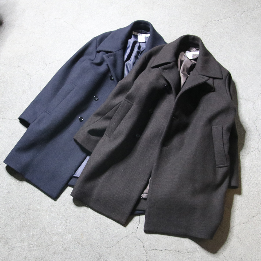 EEL PRODUCTS (イール プロダクツ) E-24169 [TACKLE COAT（タックルコート)] ウールメルトンニット ステンカラーコート (NAVY) (D.BROWN)