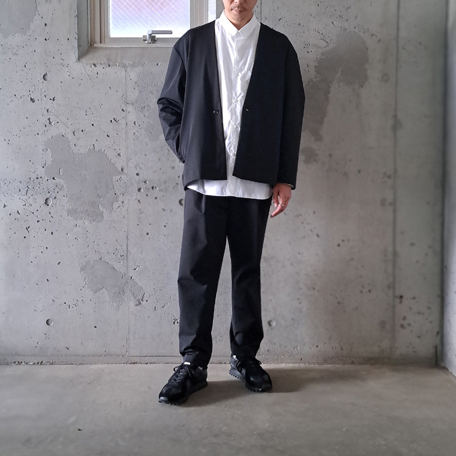 LAMOND (ラモンド) LM-C-193 [ PONTE RELAX JACKET ] ハイゲージストレッチポンチジャージー ノーカラージャケット (BLACK)