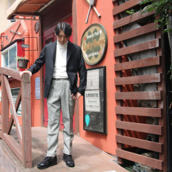 BARNSTORMER (バーンストーマー) [1264P] SUPER100'S SAXONY WOOL MCQUEEN PANTS (HOUNDSTOOTH)