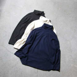 CURLY / CURLY& Co. (カーリー) 243-131015 [ PREMIEREWARM L/S TEE (turtle-neck) ] プレミアウォームジャージー ロングスリーブ Tシャツ (タートルネック) (IVORY) (NAVY) (BLACK)