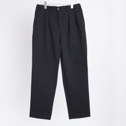 CURLY / CURLY& Co. (カーリー)  243-740815 [ SOLID DOUBLE-KNIT TAPERED PANTS ] TEXBRIDダンボールニット 2タック テーパードパンツ (BLACK) (CHARCOAL)