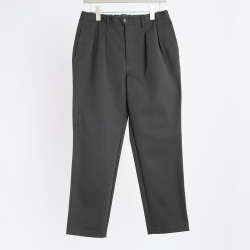 CURLY / CURLY& Co. (カーリー)  243-740815 [ SOLID DOUBLE-KNIT TAPERED PANTS ] TEXBRIDダンボールニット 2タック テーパードパンツ (BLACK) (CHARCOAL)