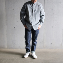 DESCENTE ALLTERRAIN 81 (デサントオルテライン81) DOMVGB50 [TECH L/S SHIRT]　ストレッチナイロン ロングスリーブシャツ (MSGY/モスグレー)