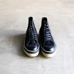 DUSK STUDIO (ダスク スタジオ) [DS-009] EVA SIDE GORE HI CUT SNEAKER / DOUBLE CREPE SOLE (BLACK) 