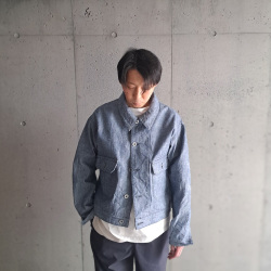 KLASICA (クラシカ) [VOLT (DS ver.)] DEAD STOCK HEAVY DUNGAREE FRENCH ELECTRICIAN WORK JACKET / デッドストックダンガリー  (OLD BLUE)