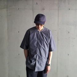 LAMOND (ラモンド) LM-S-087 [BAND COLLAR SHIRTS JACKET] バンドカラー シャツ S/Sジャケット (CHAMBRAY)