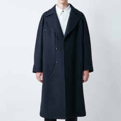 PRODUCT LAB.(プロダクトラボ) [PLC2W013] POLO COAT / Super 100's [PECOLAMB] ウール ポロ コート (BLACK) 