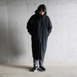 PRODUCT LAB.(プロダクトラボ) [PLC2W012] HOOD COAT / Super 100's [PECOLAMB] ウール フード ロングコート (BLACK)