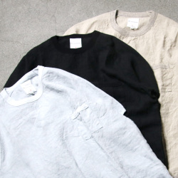 Re made in tokyo japan (アールイーメイドイントウキョウジャパン)  No7919S-CT [ French Linen T-shirt ] フレンチリネン ポケTEE (3COLOUR) 