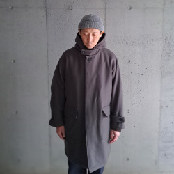 STILL BY HAND (スティルバイハンド)  [ CO03244 ] Wool Melton Hooded Coat  ウールメルトン フーデッドコート (BLACK)　(KHAKI GRAY)