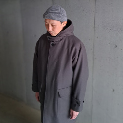 STILL BY HAND (スティルバイハンド)  [ CO03244 ] Wool Melton Hooded Coat  ウールメルトン フーデッドコート (BLACK)　(KHAKI GRAY)