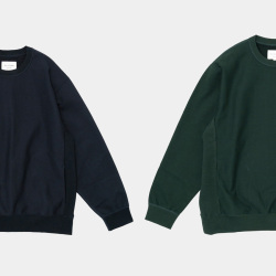 STILL BY HAND (スティルバイハンド)  [ CS09243 ] SILKETE COTTON SWEAT CREW NECK P/O シルケットコットン スウェットプルオーバー (GREEN) (DARK NAVY)