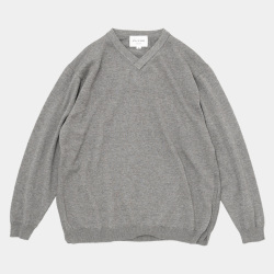 STILL BY HAND (スティルバイハンド) [ KN01243 ] YAK MIX 浅V-NECK NECK P/O SWEATER ヤクミックス プルオーバー セーター (GREY) (TEAL BLUE)