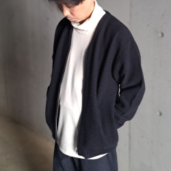 STILL BY HAND (スティルバイハンド)  [ KN03243 ] Zip up cardigan
 ジップアップカーディガン (BLACK NAVY)