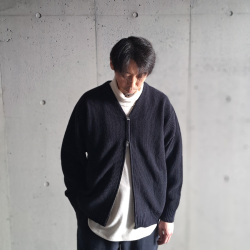 STILL BY HAND (スティルバイハンド)  [ KN03243 ] Zip up cardigan
 ジップアップカーディガン (BLACK NAVY)