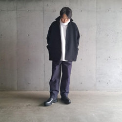 SEEALL (シーオール) SAU41 SH181 [ OVERSIZED SHIRT ]  SUPER 120'S ウールメルトン オーバーサイズドシャツジャケット (NIGHT BLACK)