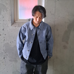 KLASICA (クラシカ) [VOLT (DS ver.)] DEAD STOCK HEAVY DUNGAREE FRENCH ELECTRICIAN WORK JACKET / デッドストックダンガリー  (OLD BLUE)