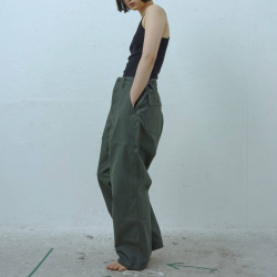 TUKI (ツキ) 0152 [BAKER PANTS] ベイカーパンツ (SAGE GREEN) (BLACK)