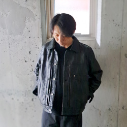 YOUSED (ユーズド) [ 3POCKET 1st LEATHER JACKET ] リメイク ファーストタイプ 3ポケット レザージャケット (BLACK) 