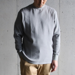 YONETOMI NEW BAISC (ヨネトミ ニューベーシック) 95-232-009 [GARMENT DYE LOMG SLEEVE T-SHIRT] ガーメントダイ サーマル ロングスリーブTシャツ (GRAY)