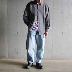 YONETOMI NEW BAISC (ヨネトミ ニューベーシック) 95-232-009 [GARMENT DYE LOMG SLEEVE T-SHIRT] ガーメントダイ サーマル ロングスリーブTシャツ (PURPLE)