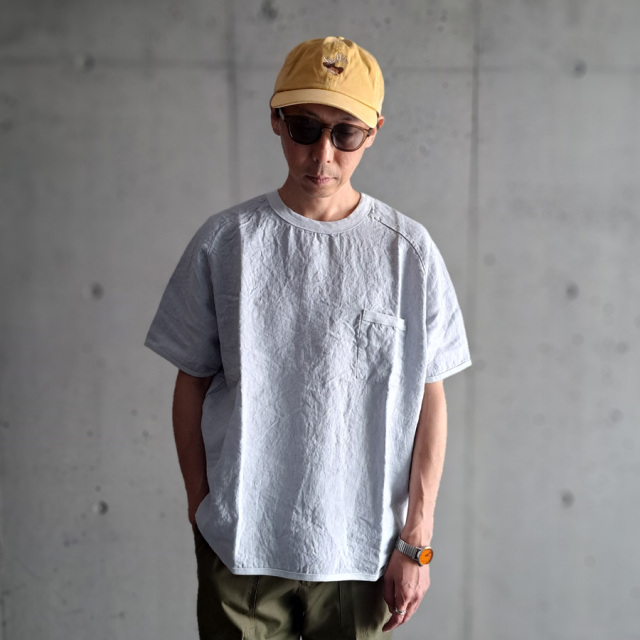 Re made in tokyo japan (アールイーメイドイントウキョウジャパン)  No7919S-CT [ French Linen T-shirt ] フレンチリネン ポケTEE (3COLOUR)