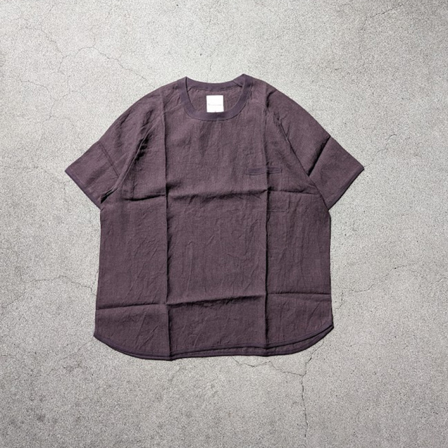 Re made in tokyo japan (アールイーメイドイントウキョウジャパン)  No7919S-CT [ French Linen T-shirt ] フレンチリネン ポケTEE (ECRU)(BLACK)(SAX)(YELLOW) (BURGUNDY)