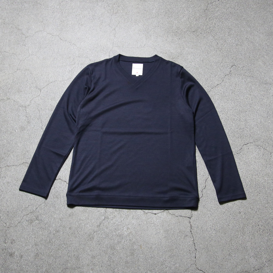 Re made in tokyo japan (アールイーメイドイントウキョウジャパン) 2823A-CT [ DRESS WOOL KNIT V-NECK ] ドレスウールニット Vネック (BLACK) (NAVY)