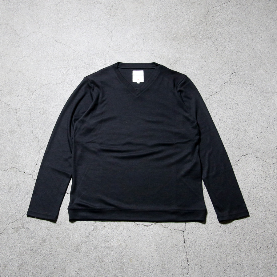 Re made in tokyo japan (アールイーメイドイントウキョウジャパン) 2823A-CT [ DRESS WOOL KNIT V-NECK ] ドレスウールニット Vネック (BLACK) (NAVY)