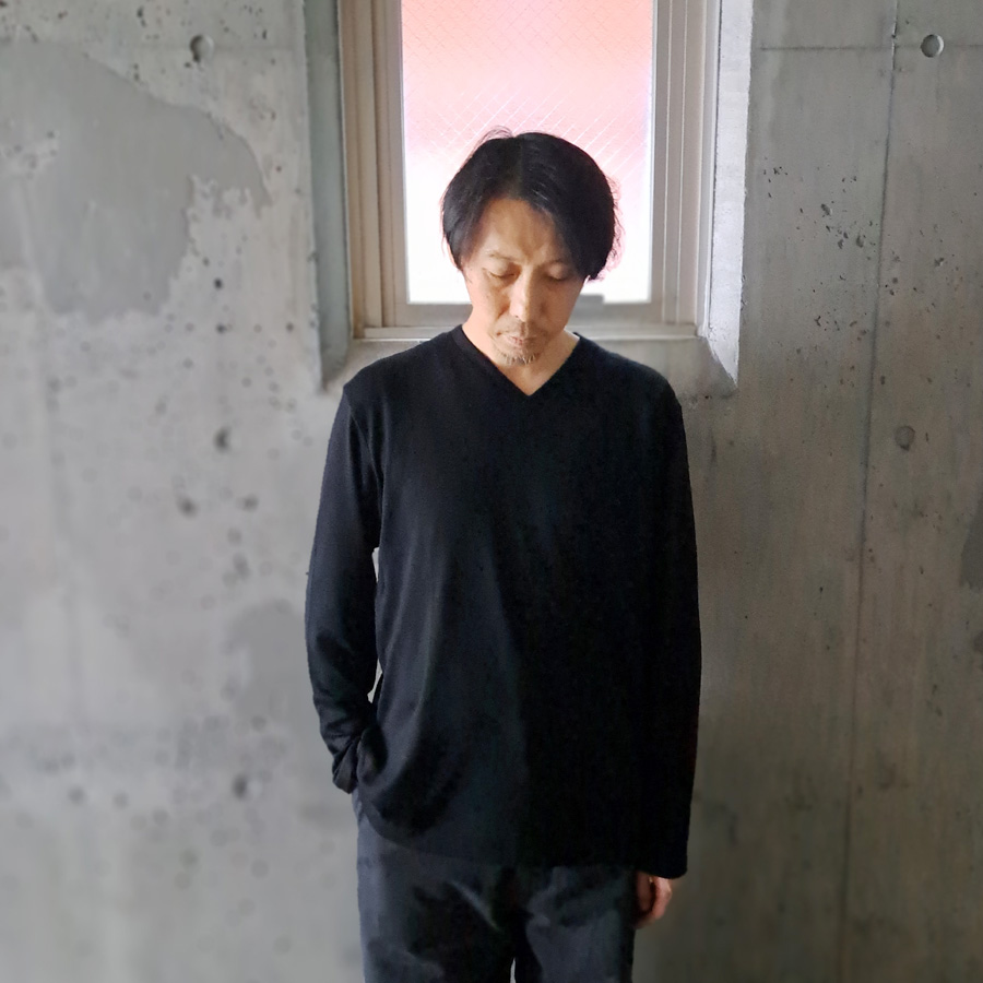 Re made in tokyo japan (アールイーメイドイントウキョウジャパン) 2823A-CT [ DRESS WOOL KNIT V-NECK ] ドレスウールニット Vネック (BLACK) (NAVY)