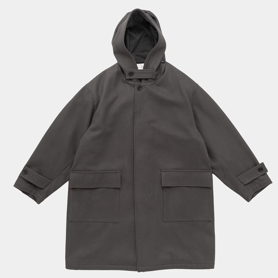 STILL BY HAND (スティルバイハンド)  [ CO03244 ] Wool Melton Hooded Coat  ウールメルトン フーデッドコート (BLACK)　(KHAKI GRAY)