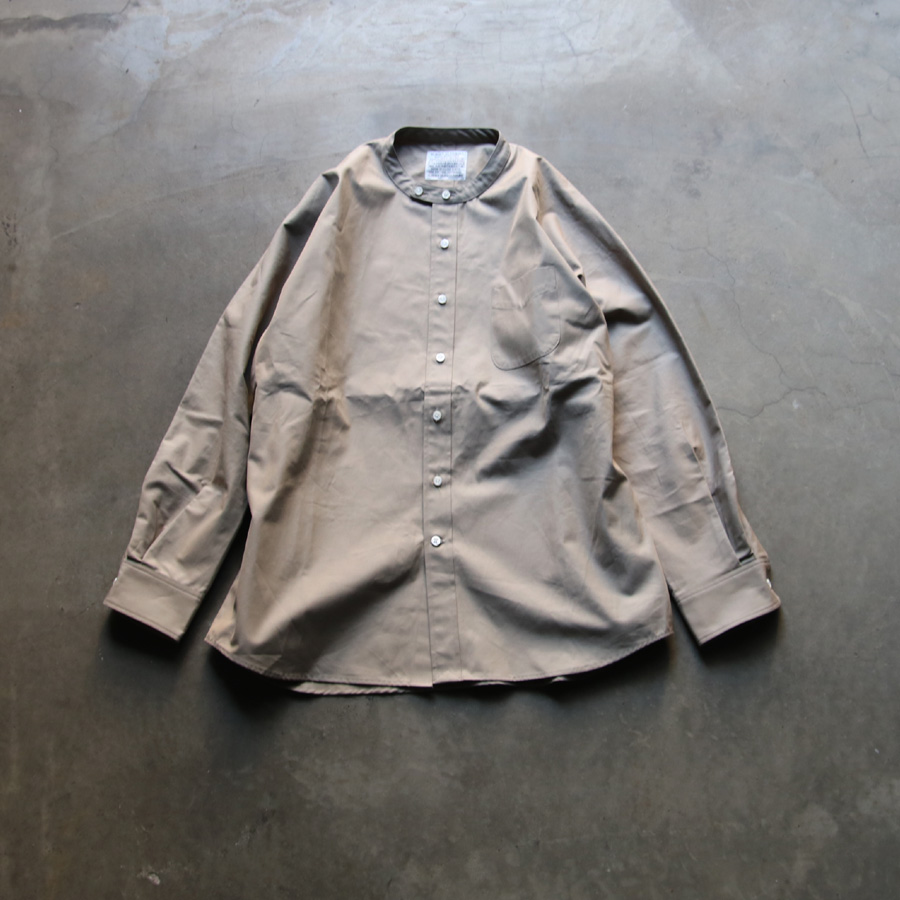 SUNNY ELEMENT (サニーエレメント) [Park Shirt] BURBERRY CLOTH バンドカラーカラー バーバリーツイル シャツ  (KHAKI)