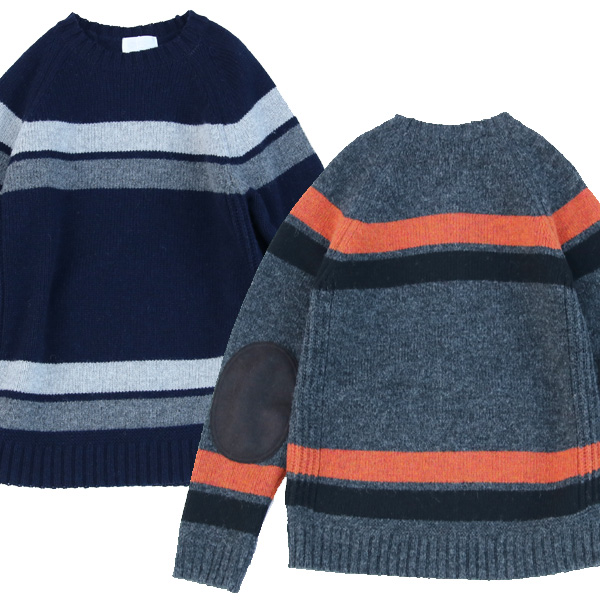 SOGLIA (ソリア) 【LANDNOAH SWEATER】 (BORDER) with ELBOW PATCH