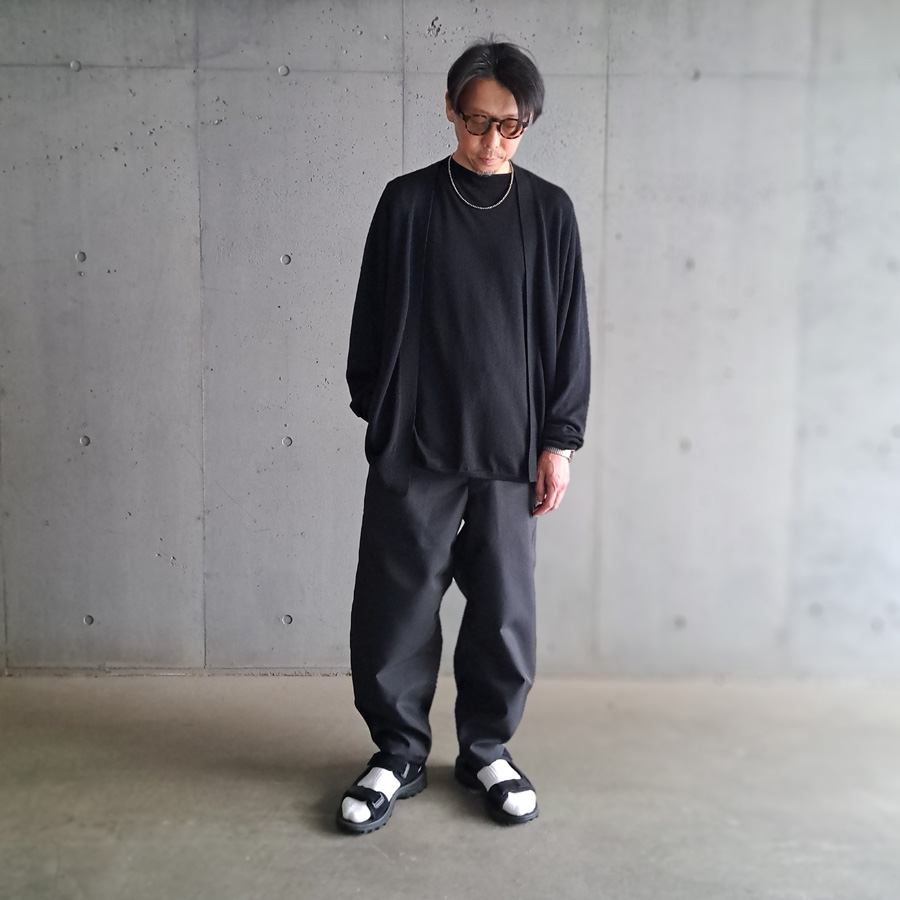 SEEALL (シーオール) [ OVERSIZED CARDIGAN ]  シルク×カシミヤ オーバーサイズドカーディガン (BLACK)