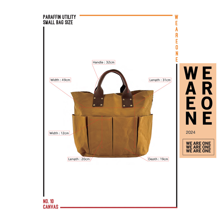 WE ARE ONE (ウィー・アー・ワン)  WAO-242-003 [PARAFFIN UTLITY SMALL BAG]   パラフィン ユーティリティー SMALL トートバッグ (3COLOR)