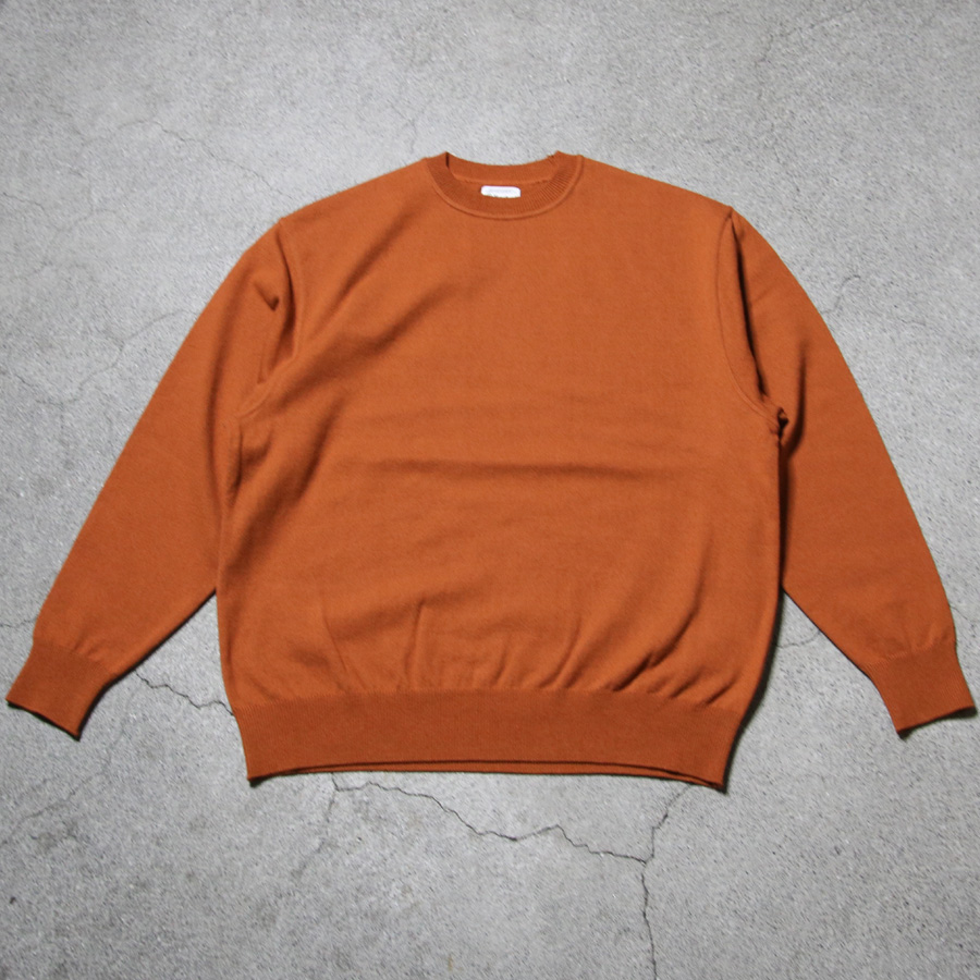 YONETOMI NEW BAISC (ヨネトミ ニューベーシック) 95-244-003 [WAVE COTTON KNIT PULLOVER (SOLID)] 強撚ウェーブコットン ニット クルーネックプルオーバー (GREY)(BLACK)(BROWN)